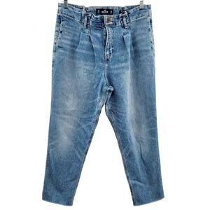 Hollister California Blue Curvy Ultra High-Rise Mom Jean Raw Hem Women 15R 32x27